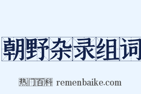 朝野杂录组词是什么意思的图片